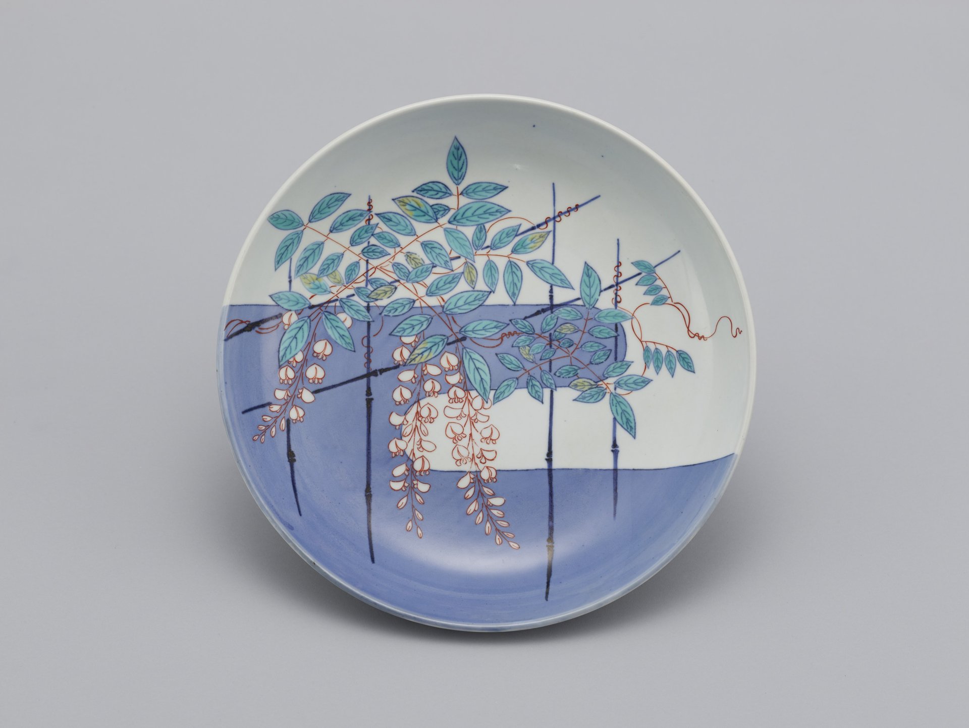 色絵藤棚文大皿