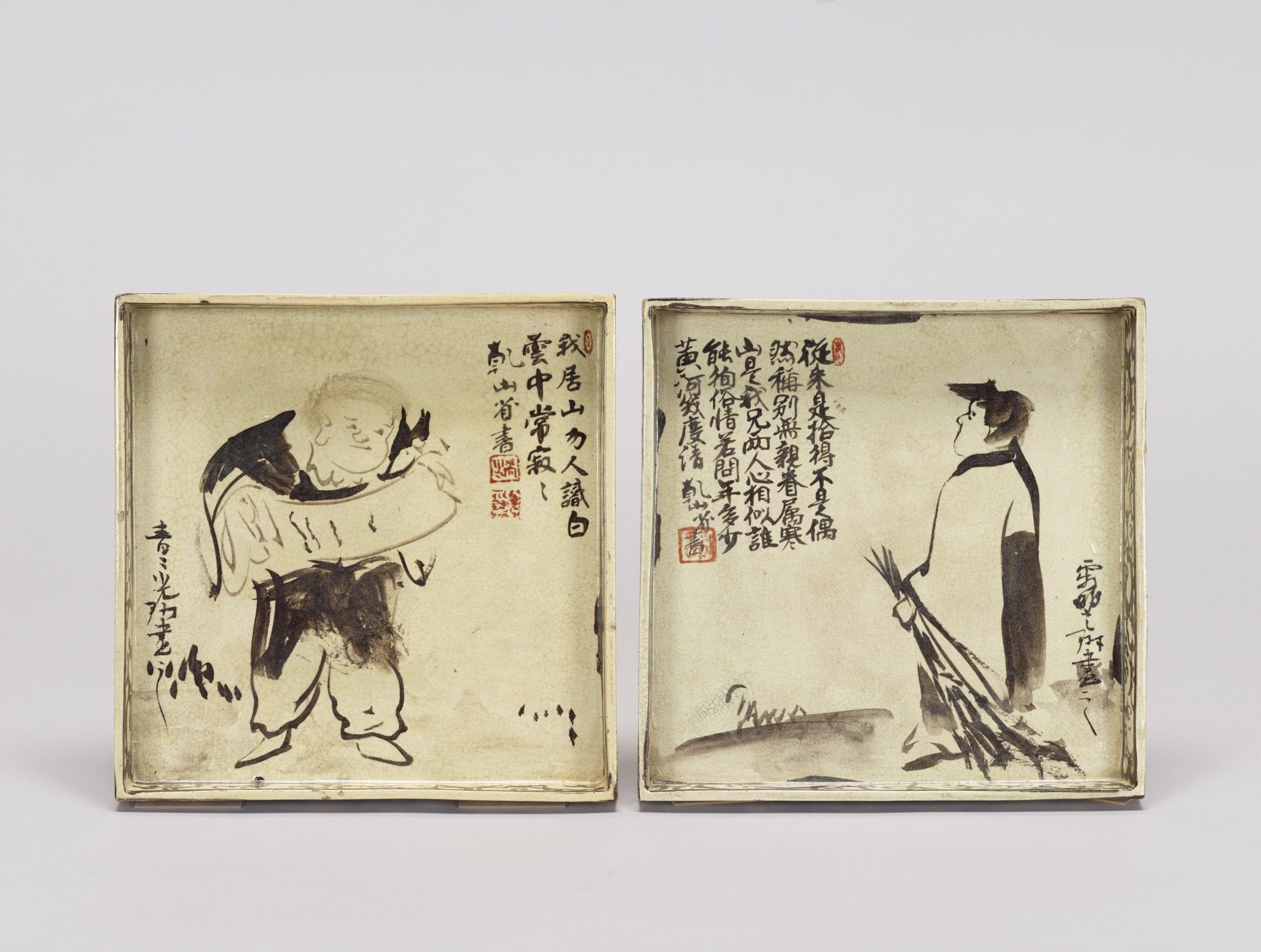 Square Dishes with the Chinese Monk Poets Hanshan and Shide