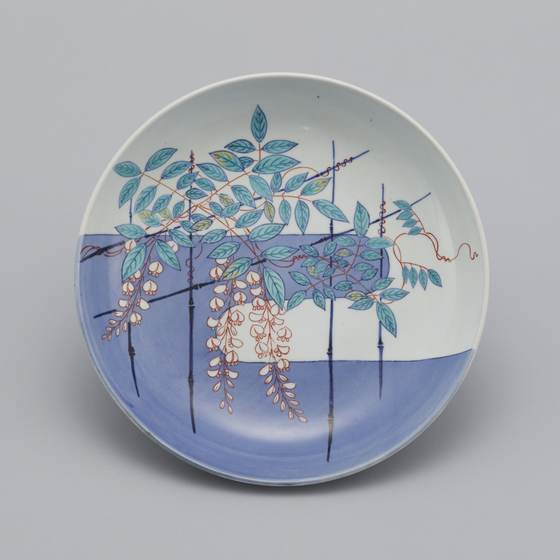 色絵藤棚文大皿